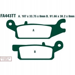 BRAKE PADS MOTO YAMAHA YFM 250 R (1BT) (12-13) EBCFA443TT