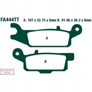 BRAKE PADS MOTO YAMAHA YFM 250 R (1BT) (12-13) EBCFA444TT