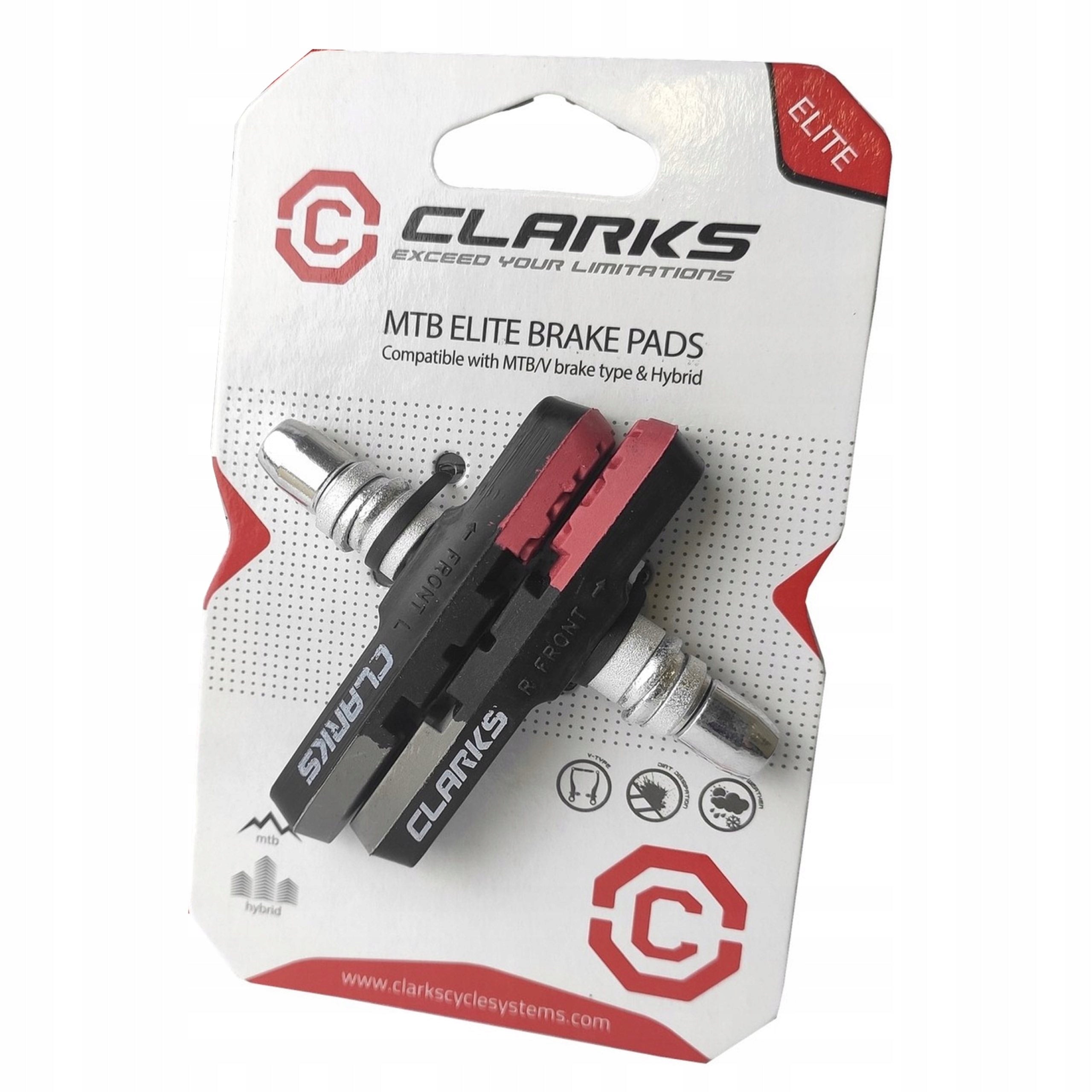 BRAKE PADS VBRAKE MTB CLARKSks CPS301 Three-component 72mm Trekking Brand Clarks