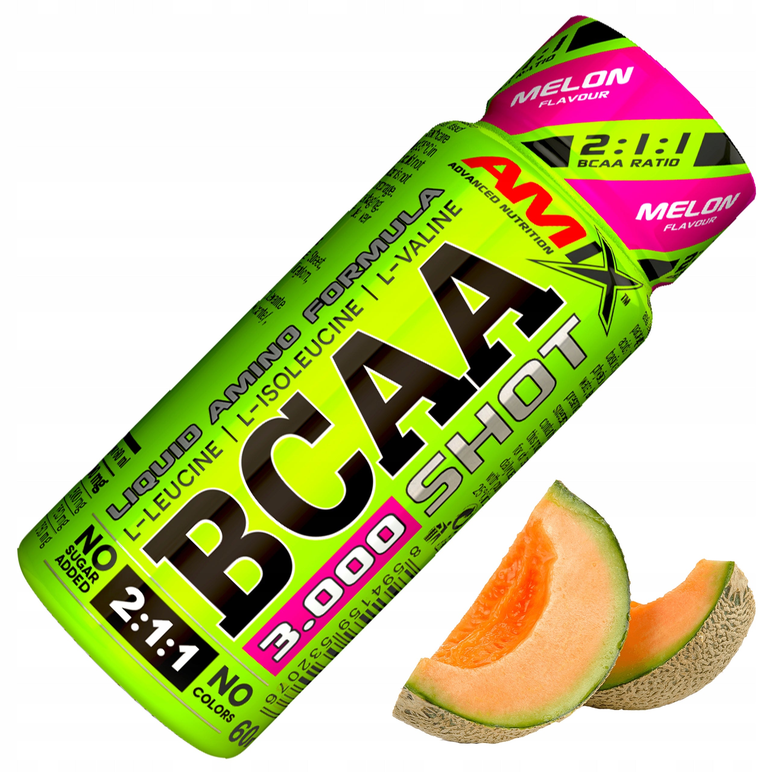 BRANCHED CHAIN AMINO ACIDS BCAA SHOT liquid, for drinking, ampoule - Amix Melon Packaging status original