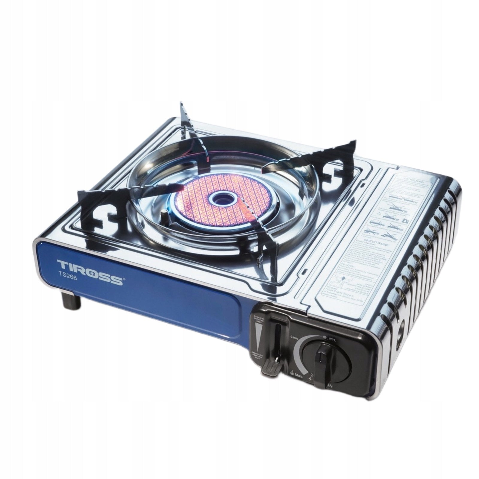 BRANDED TOURIST STOVE TIROSS TS -266 CERAMIC SILVER STRONG 1650 W Manufacturer code TS-266