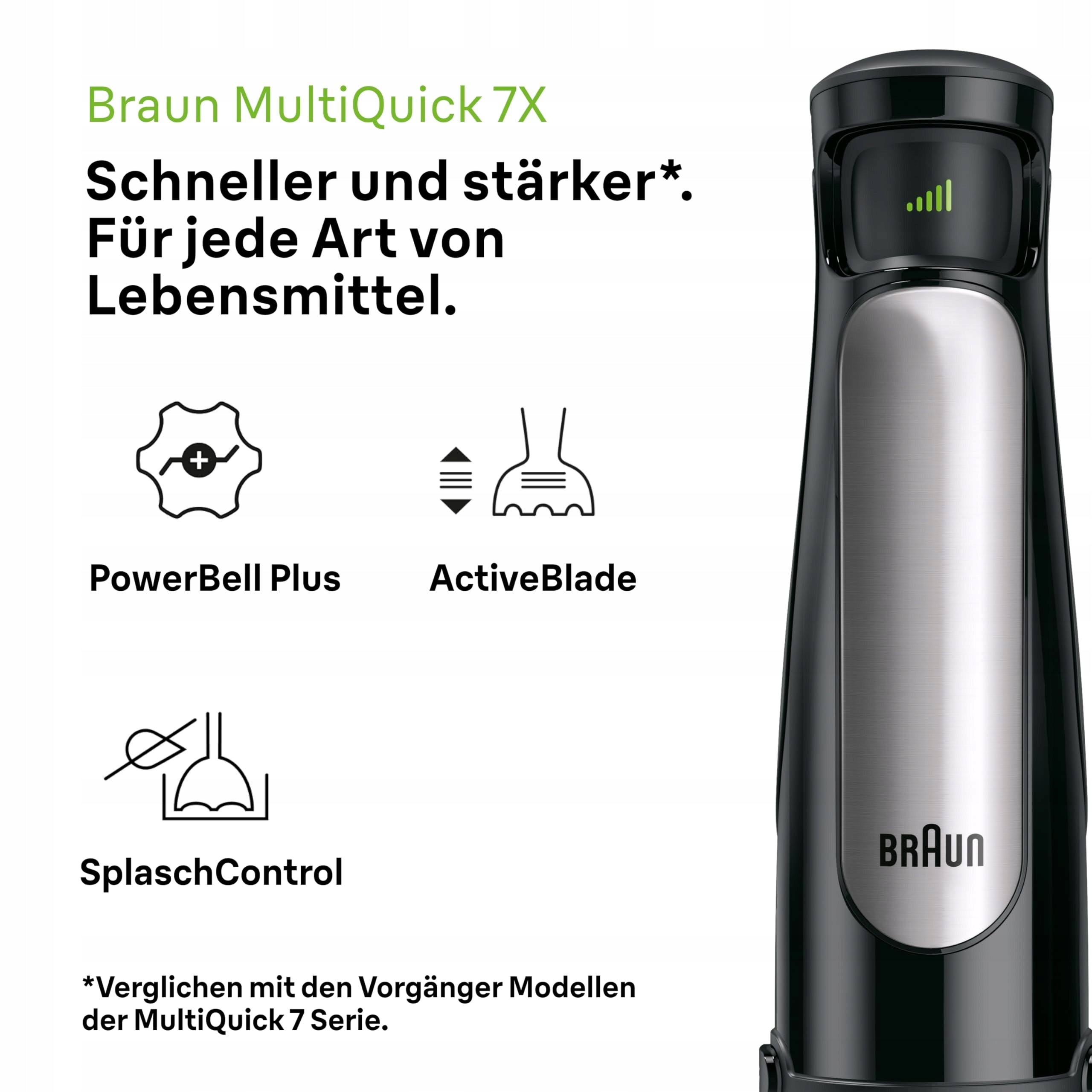 BRAUN MultiQuick 7 Hand Blender 1000W Stainless Steel Accessory Set Packaging status original