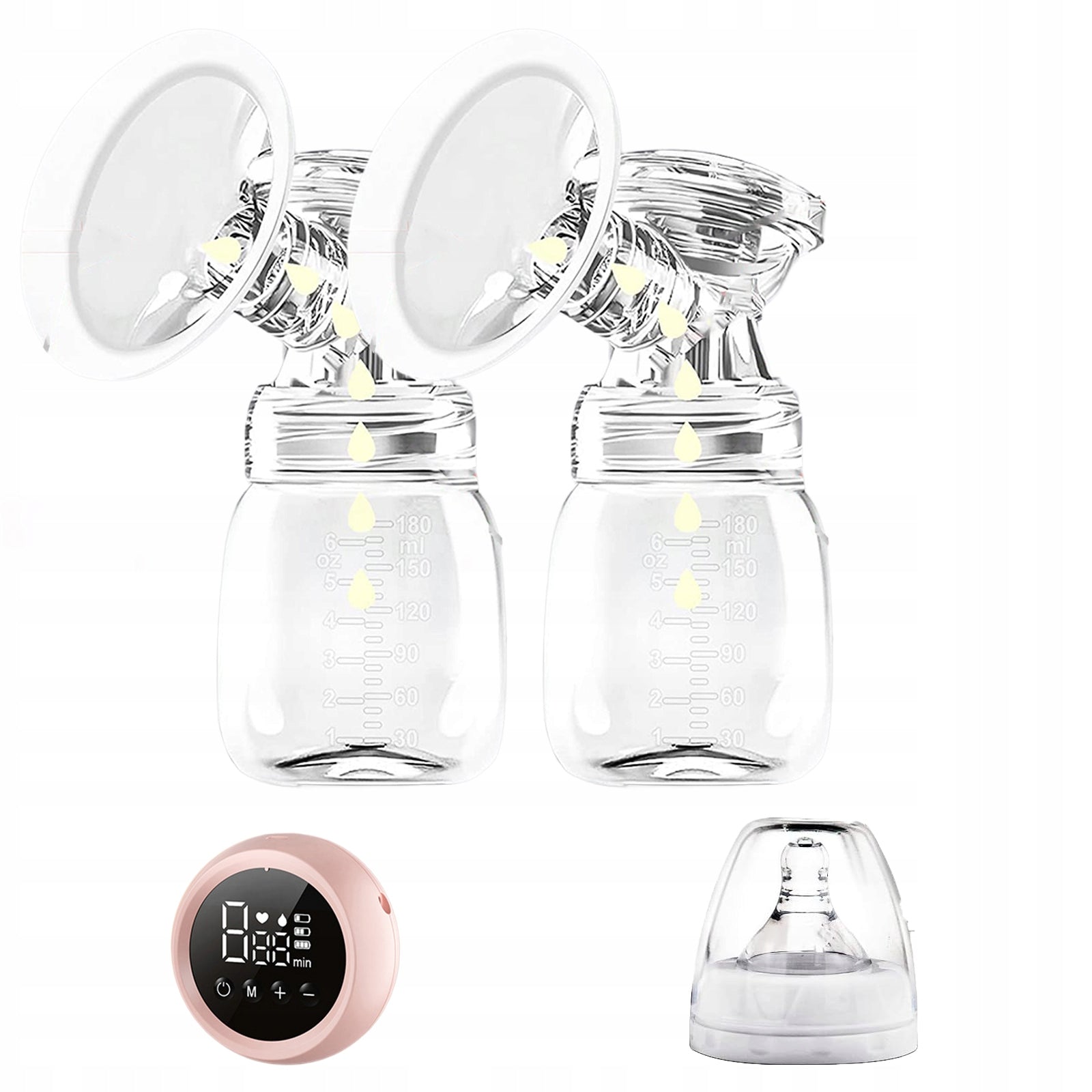 BREAST PUMP ELECTRIC DOUBLE EXTRACTOR MILK BOTTLE 2IN1