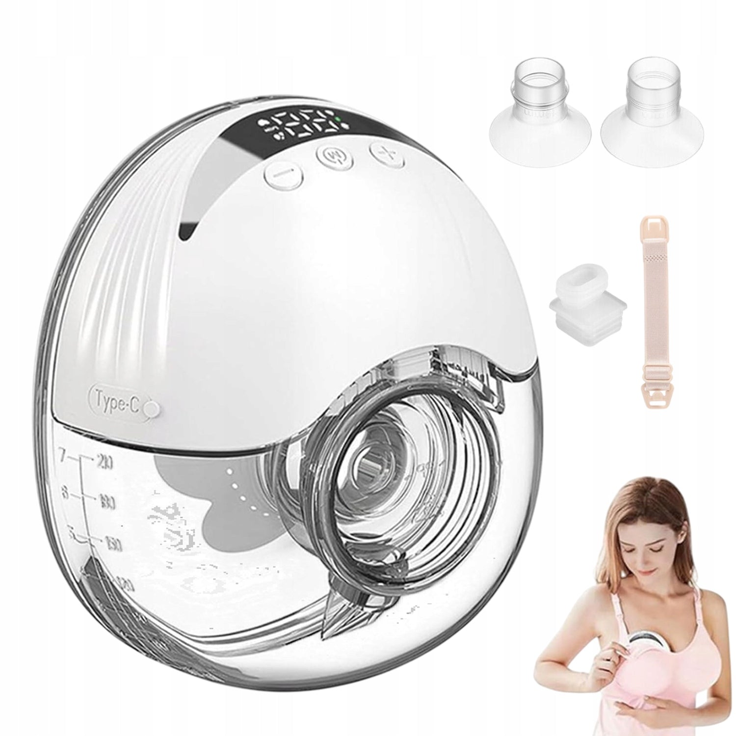 BREAST PUMP ELECTRIC PORTABLE EXTRACTOR 4 MODES 12 LEVELS HANDS-FREE