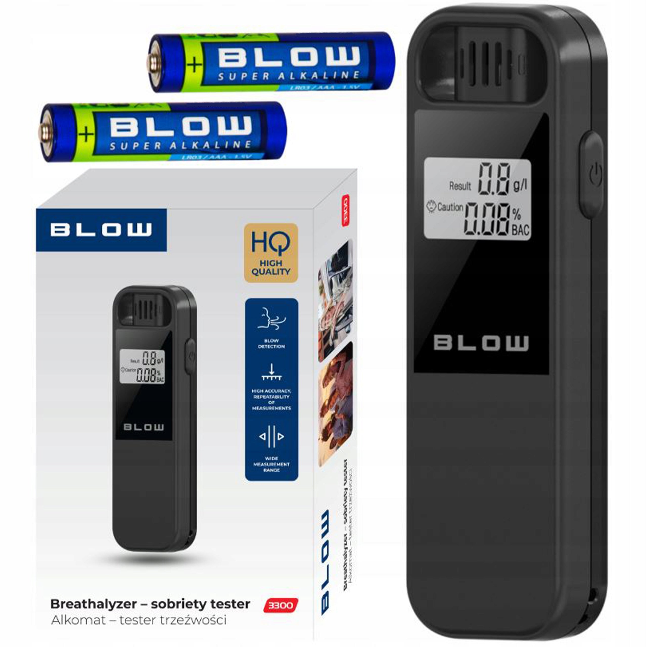 BREATHALYZER PROFESSIONAL LCD PRECISION BATTERIES FREEBIE ALKOTEST