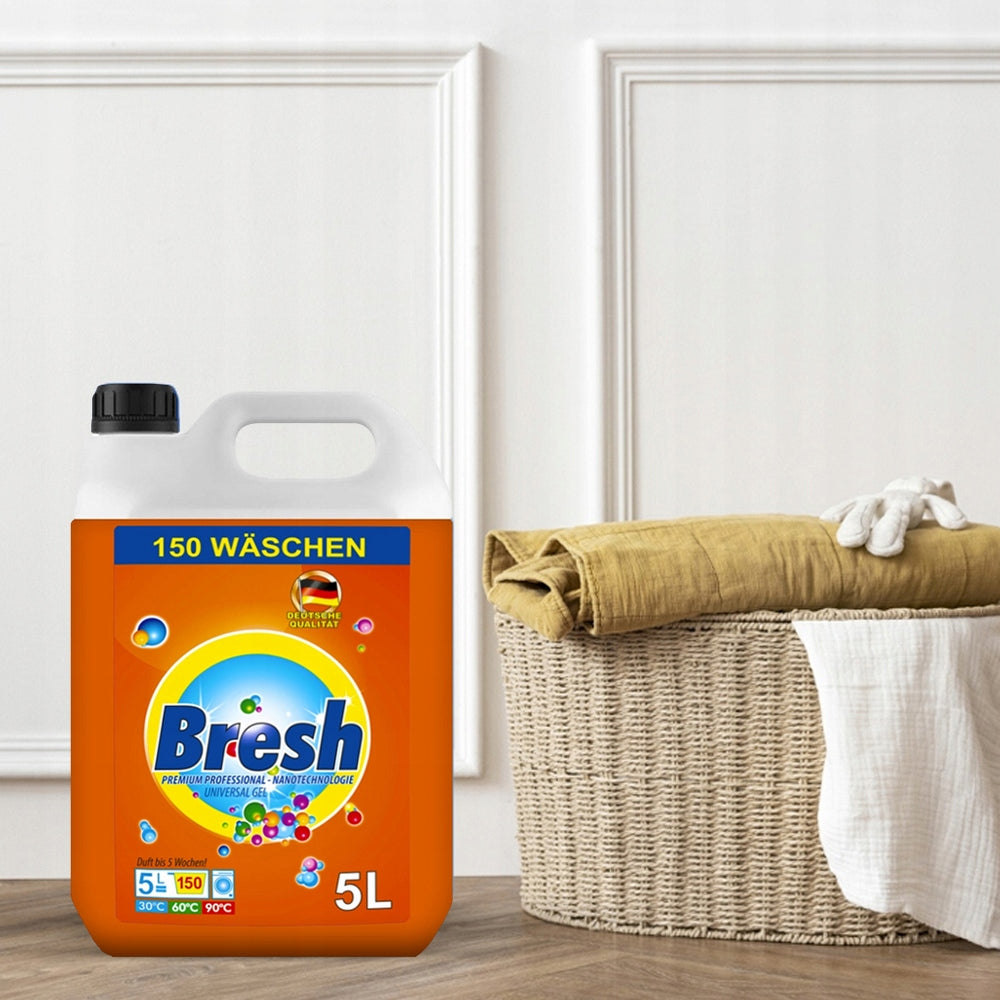 BRESH UNIVERSAL WASHING LIQUID 5L + RINSING LIQUID 5L 350 WASHES EFFICIENT Packaging status original