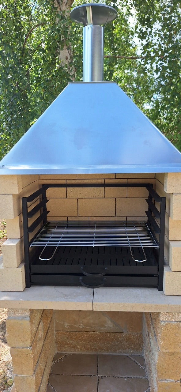BRICK GRILL INSERT HEARTH ASHTRAY GABION CHIMNEY GRATE Grill width 65 cm