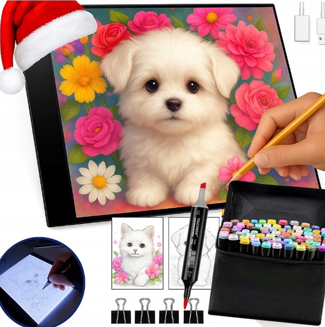 BRIGHT PAD + TABLET GLOVE + SET OF 80PCS DOUBLE SIDED MARKERS