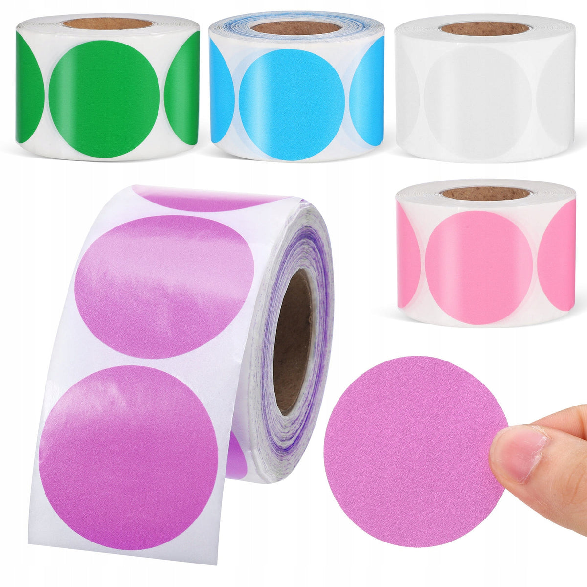 BRIGHT ROUND THERMAL STICKER PAPER FOR EFFICIENT ITEM CATEGORIZING
