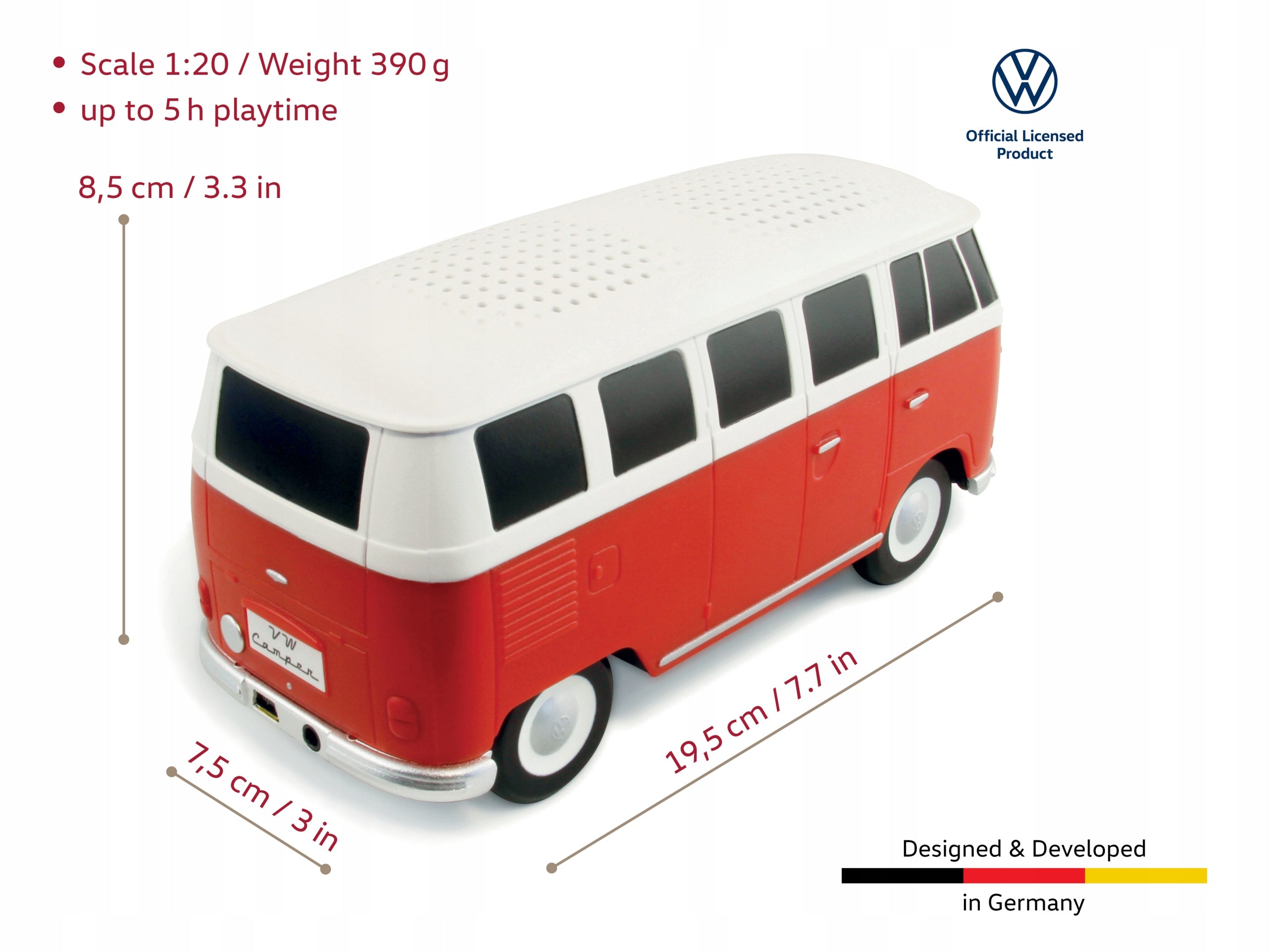 BRISA VW Collection głośnik Bluetooth VW T1 Bus Red Manufacturer code BUBS01