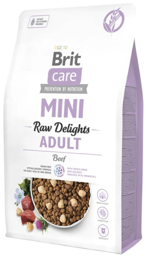 BRIT CARE Mini Grain Free Dog Raw Delights Beef 2kg