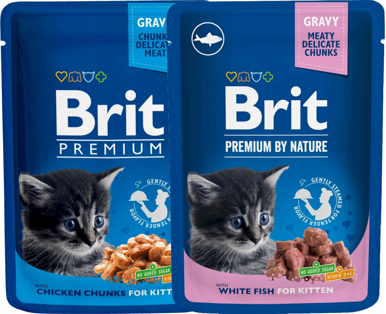 BRIT Cat Kitten White Fish Chunks for kittens sachet 100g Brand Brit