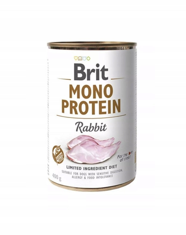 BRIT MONO Protein Wet Dog Food Rabbit 400g Grain Free Brand Brit