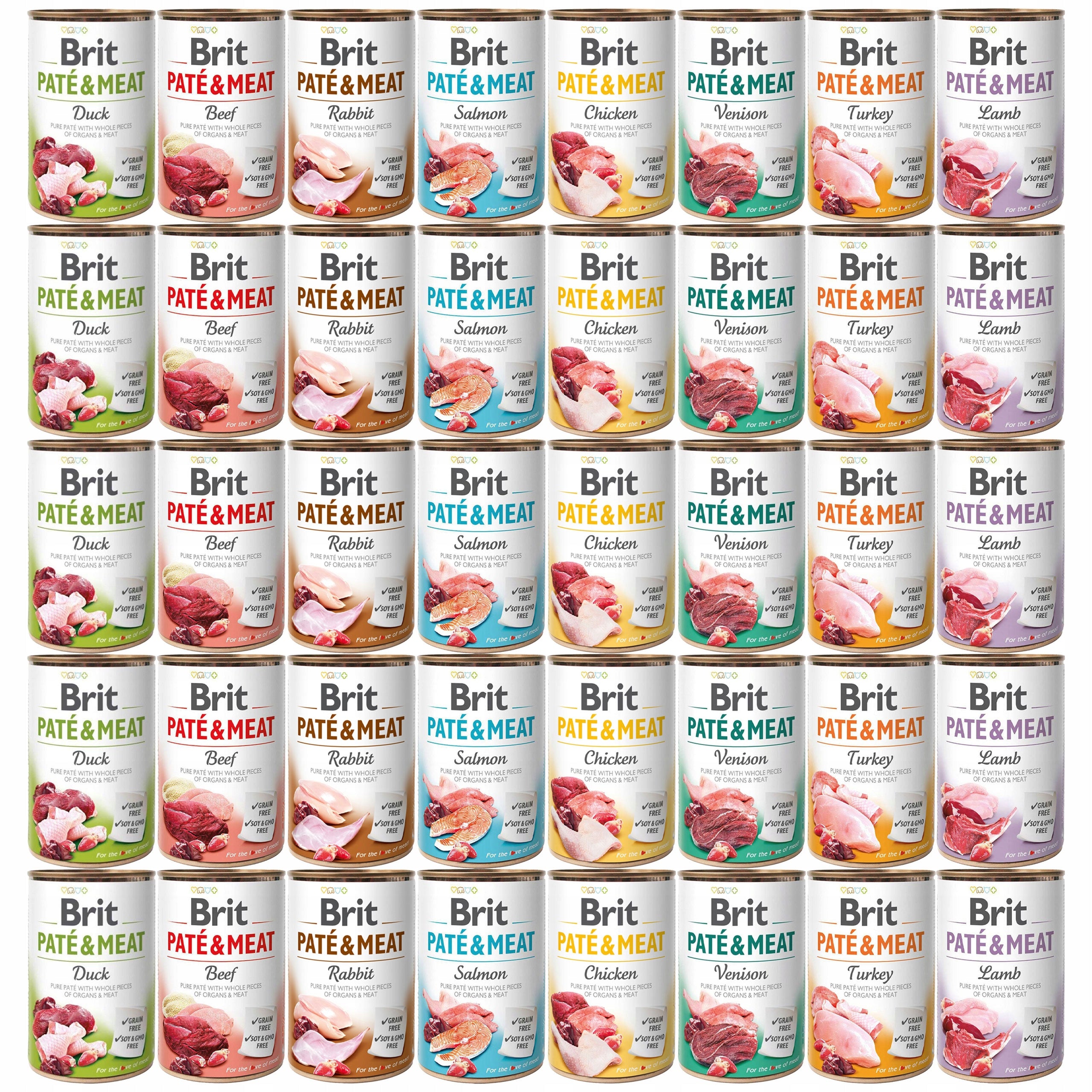 BRIT PATE & MEAT Mix of Flavours dog food wet can 40 x 400g grain-free