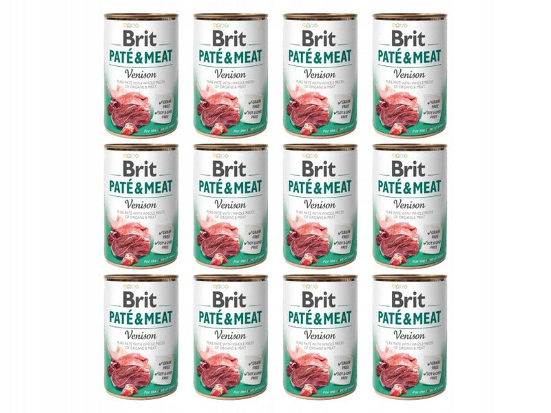 BRIT PATE & MEAT VENISON WET DOG FOOD WITH VENISON 400G Brand Brit
