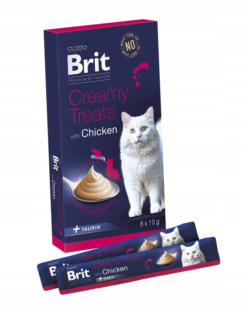 BRIT PREMIUM CAT CREAMY TREATS WITH CHICKEN 6x15G