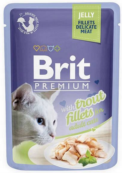 BRIT Pouch Cat Food Jelly Fillets with Trout Brand Brit
