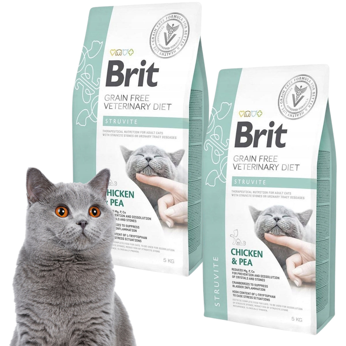 BRIT Veterinary Diets Cat Struvite 5 kg x 2