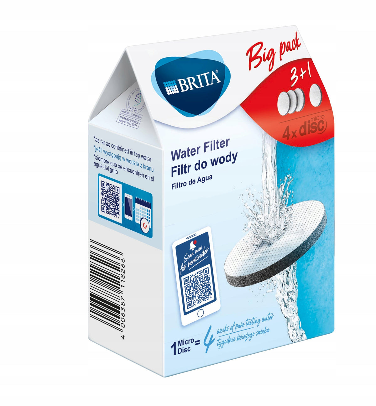 BRITA MICRO DISC INSERT FILLGO VITAL/ACTIVE 3+1