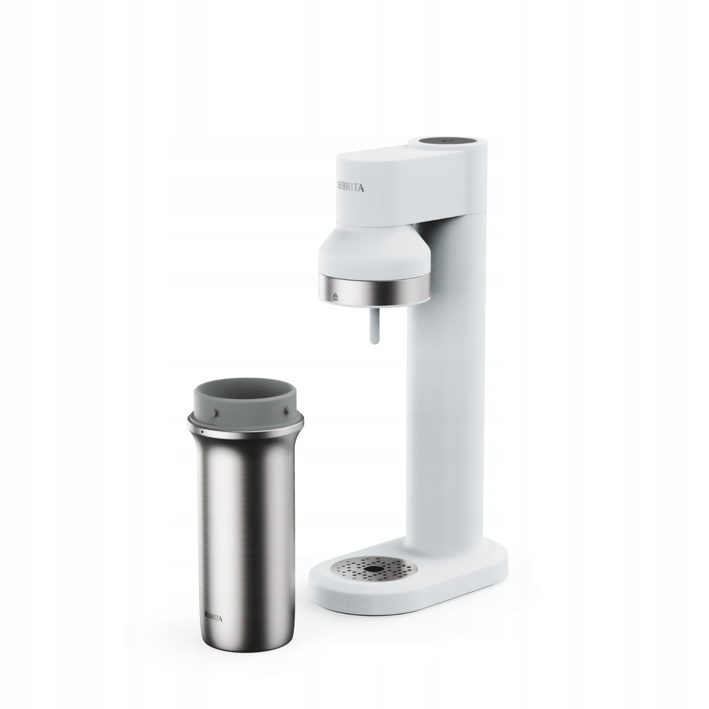 BRITA Saturator sodaTRIO white with CO2 cylinder, glass bottle and thermal bottle Brand Brita