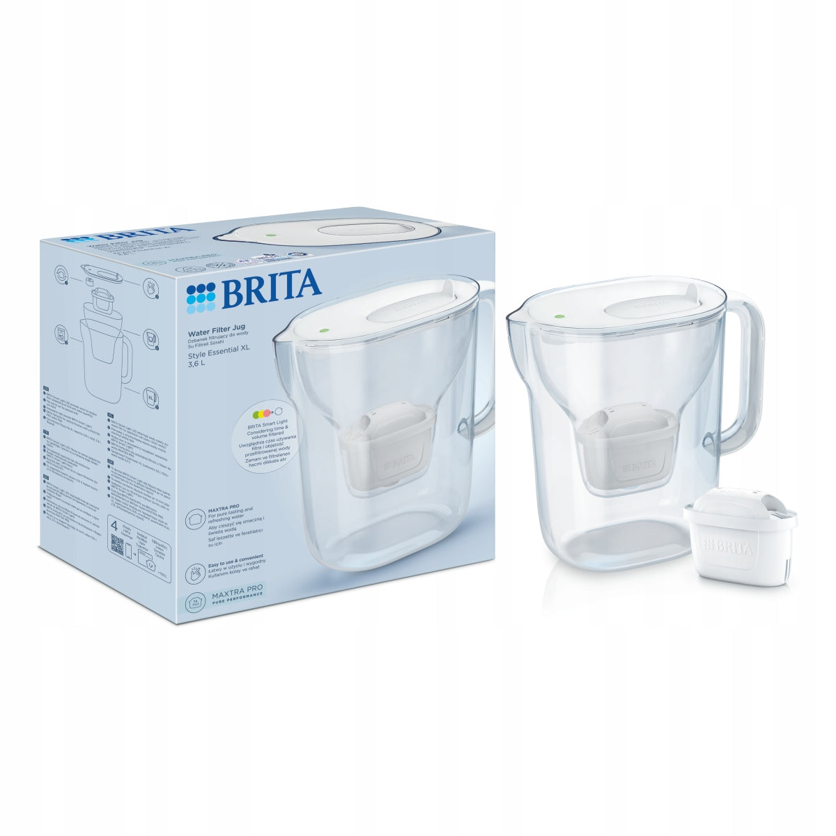 BRITA Style Essential XL white filter jug + Pure Performance cartridge