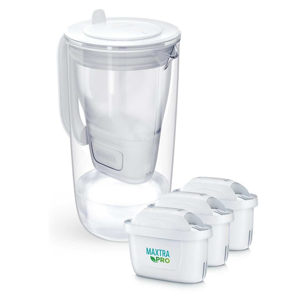 BRITA glass jug GLASS grey with filters MAXTRA Pure Performance 3 pcs.