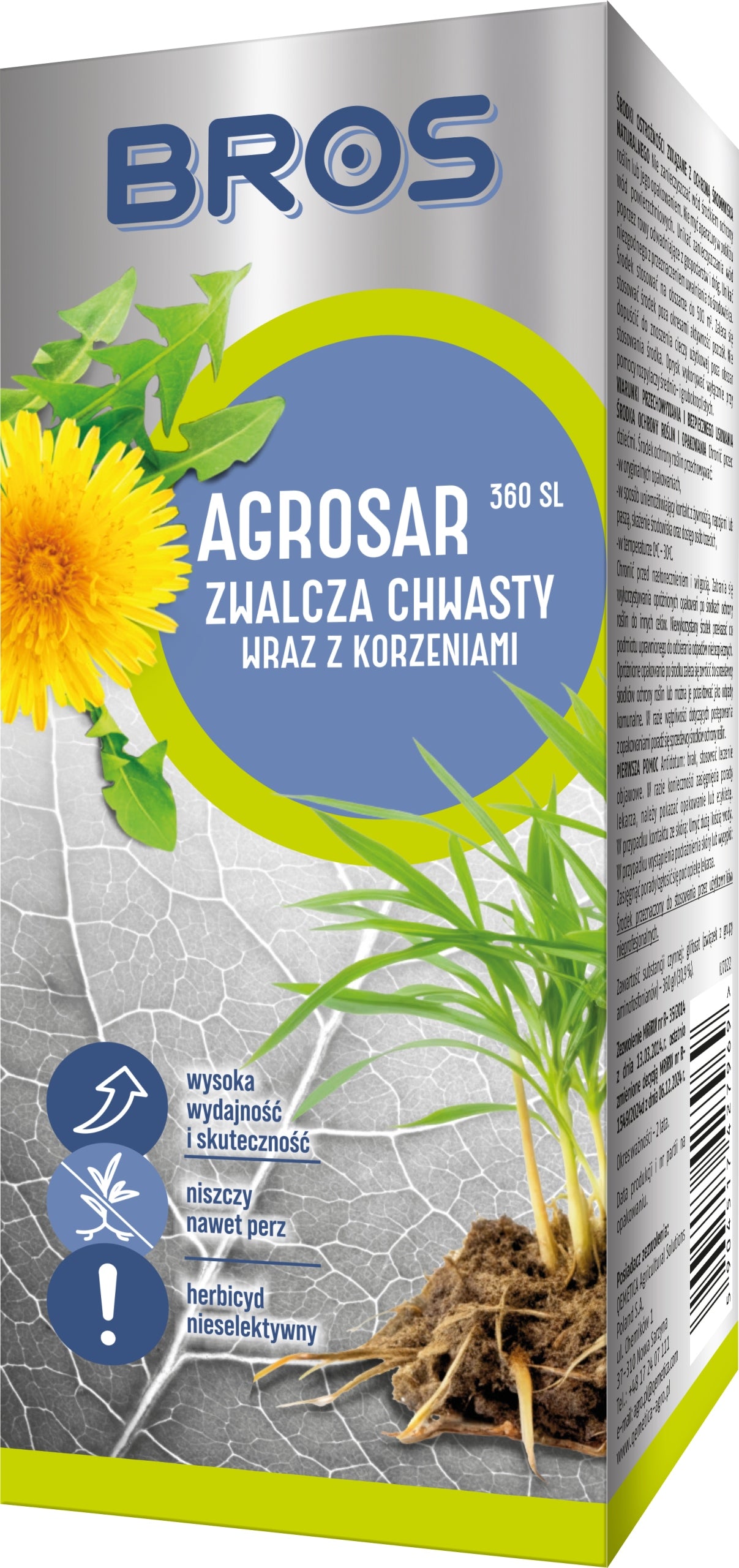 BROS Agrosar 360 SL fights weeds with roots 100 ml