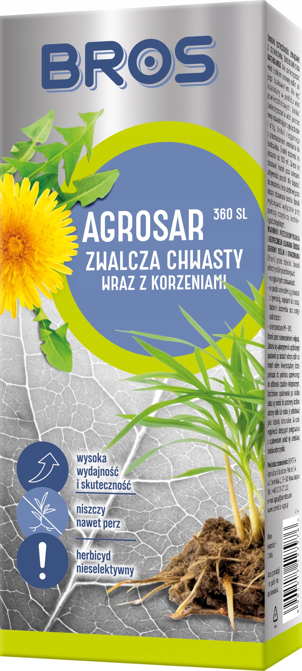 BROS Agrosar 360 SL fights weeds with roots 500 ml