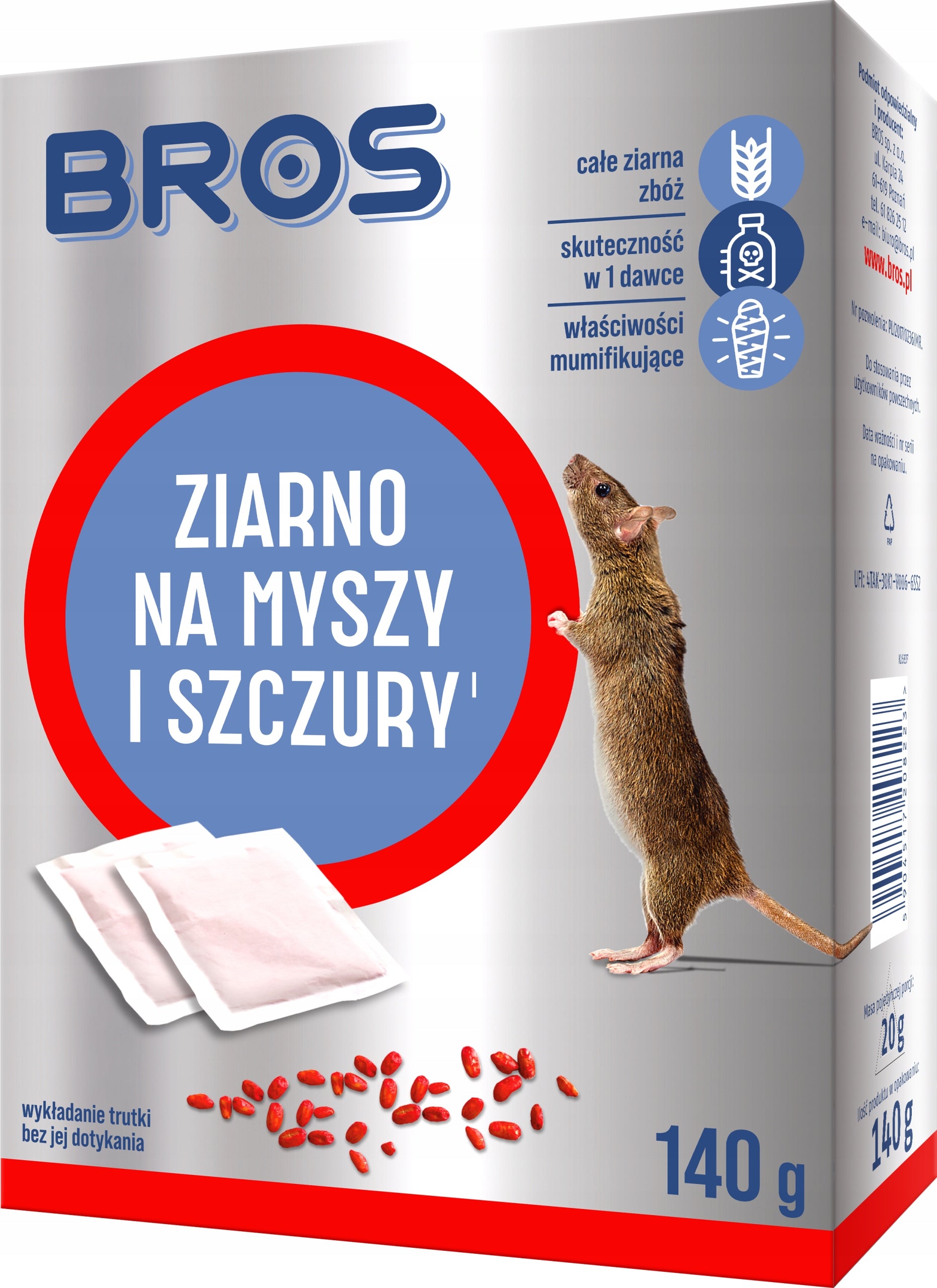 BROS Grain poison for mice and rats 140 g