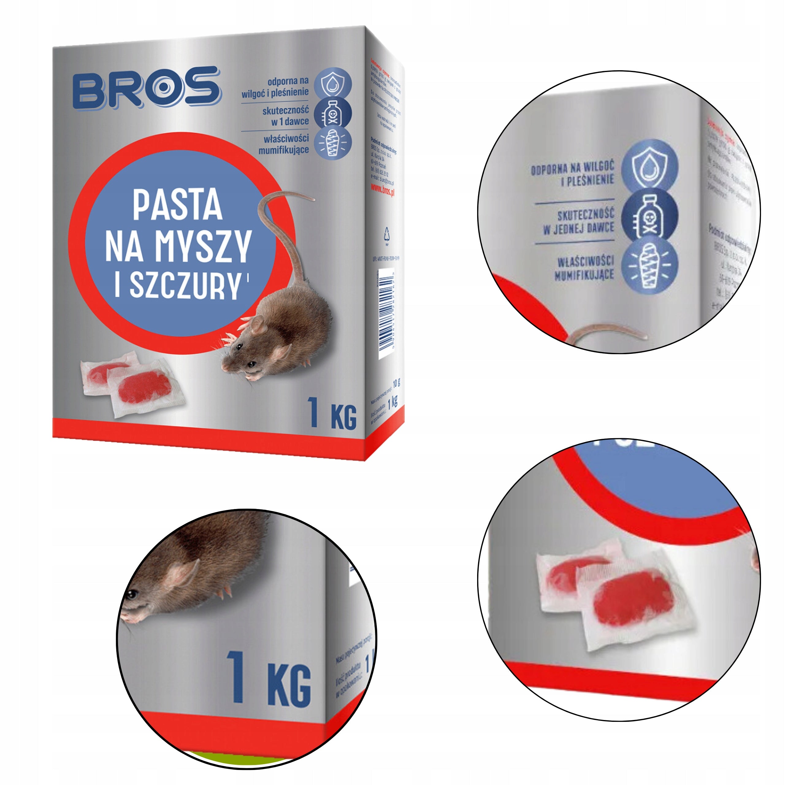 BROS LARGE PASTE FOR MICE AND RATS EFFECTIVE POISON 1 KG Brand Bros