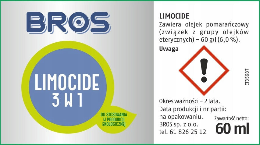 BROS Limocide fights insects, spider mites and fungal diseases 60 ml Manufacturer code 2067