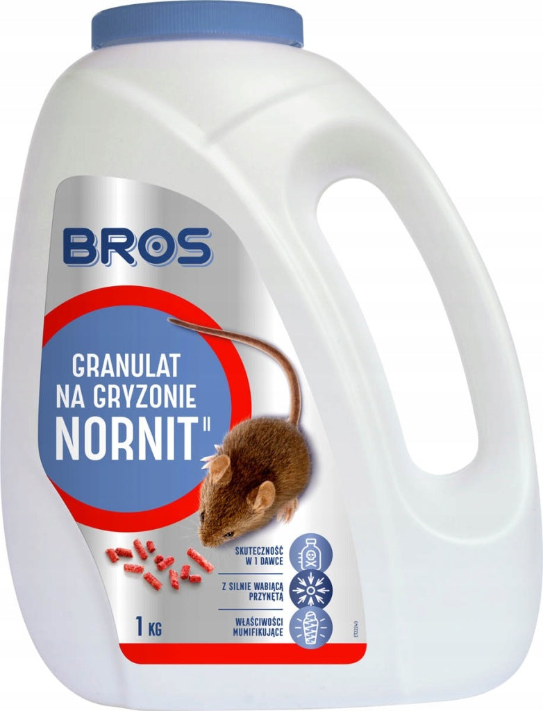 BROS NORNIT Granules for Mice and Rats 1kg Rodent Poison Effective