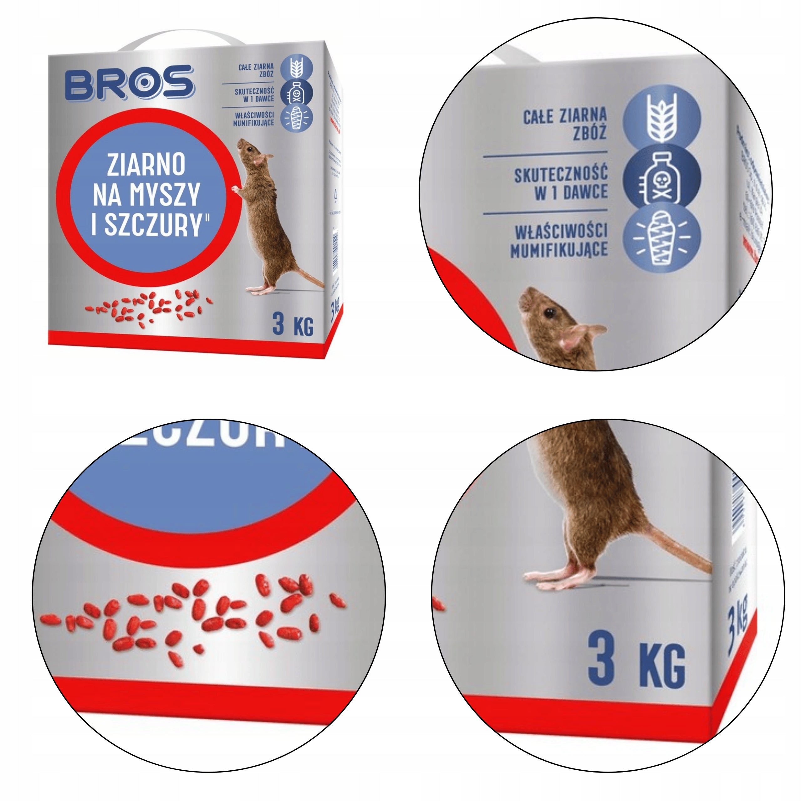BROS POISON GRAIN FOR MICE AND RATS 3KG Manufacturer code 059