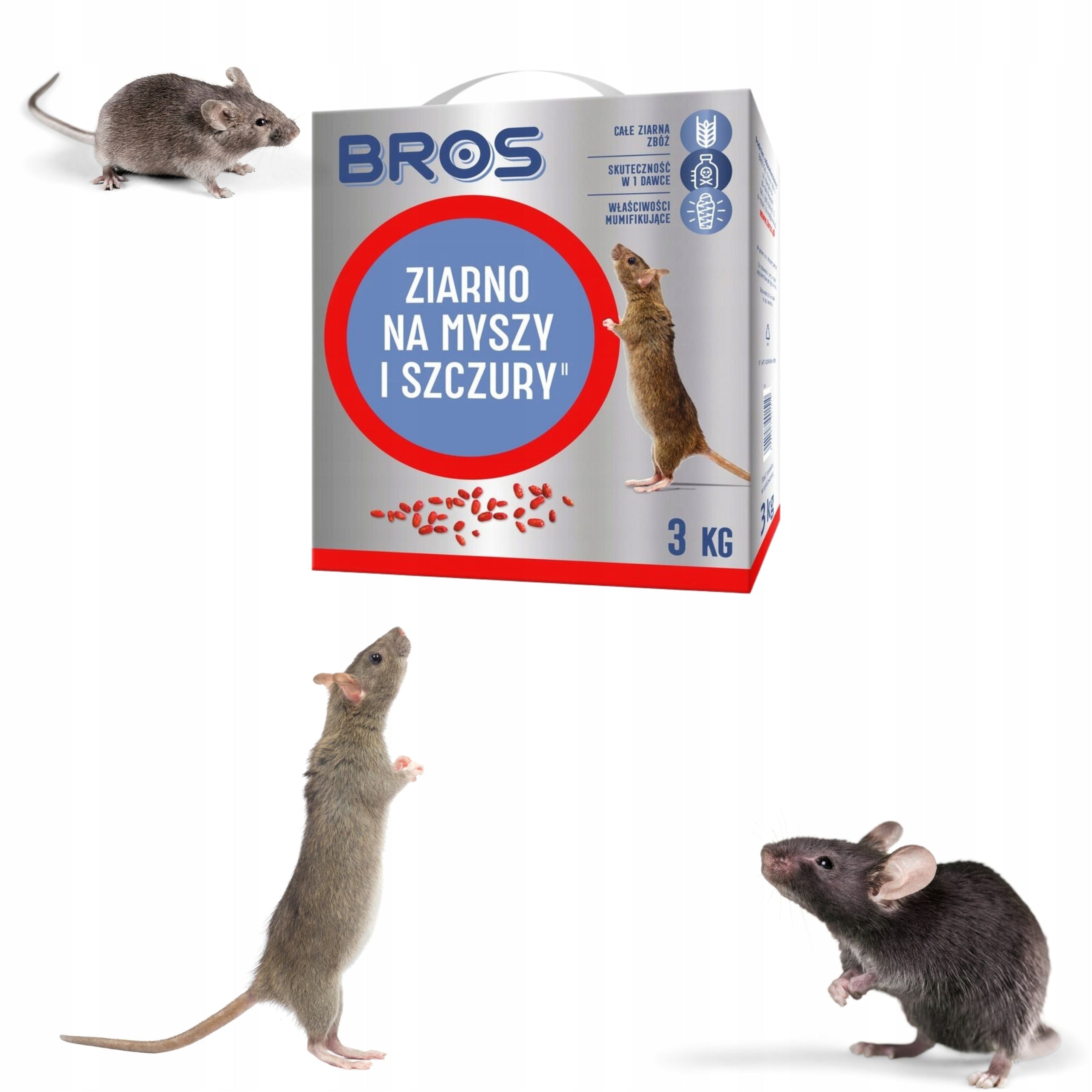 BROS POISON GRAIN FOR MICE AND RATS 3KG Packaging status original