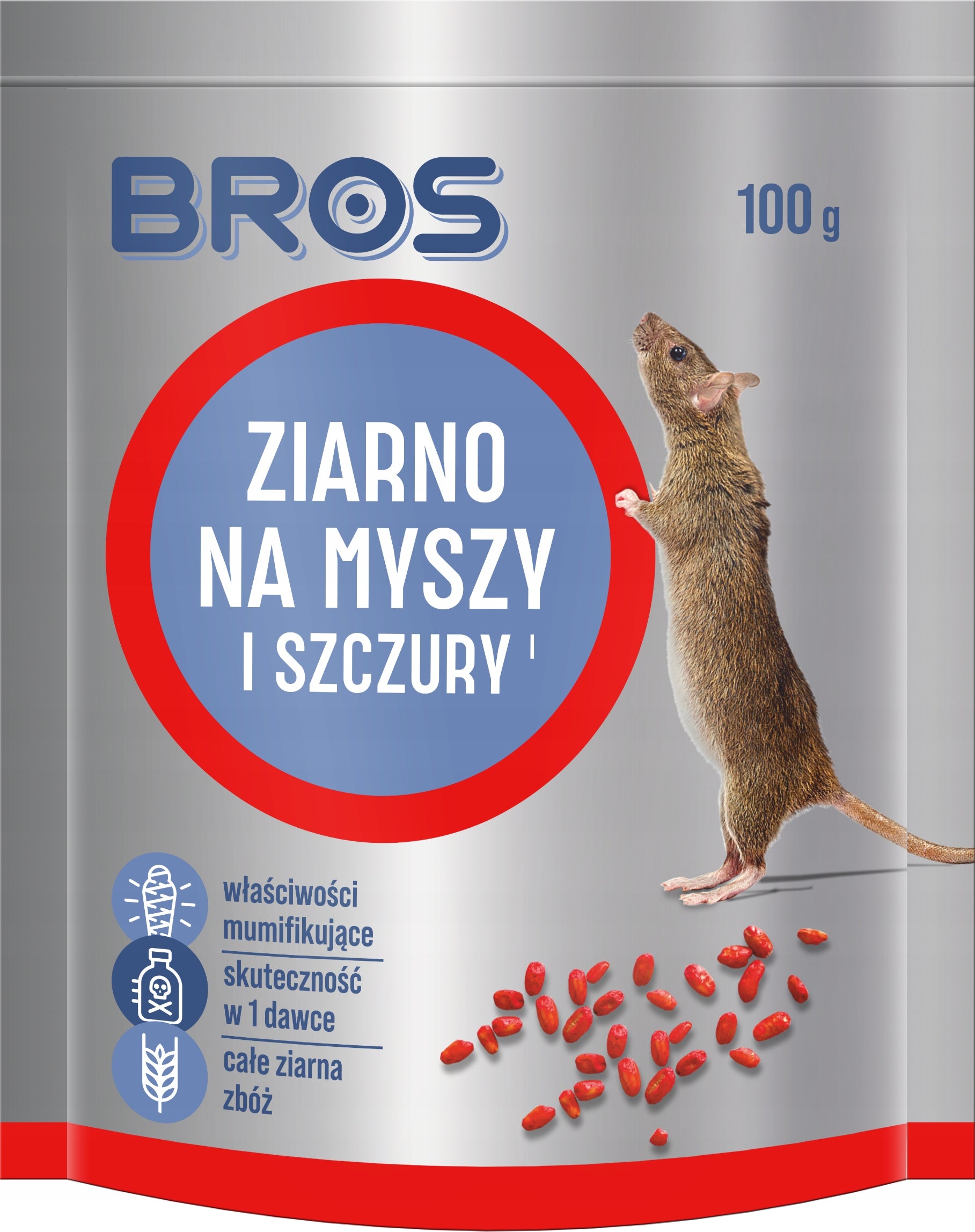 BROS Poison grain, for mice and rats, poison, preparation 100 g