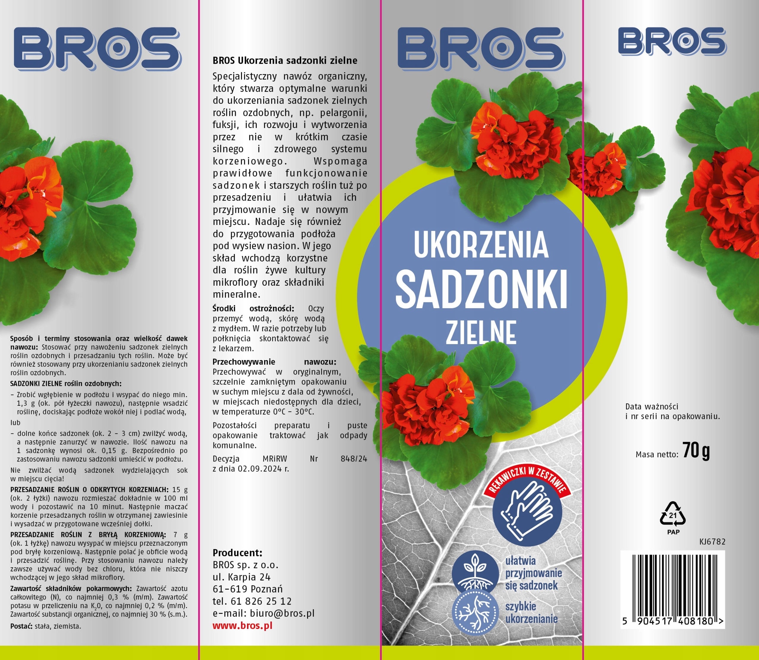 BROS Roots herbaceous seedlings, rooter for green plants 70 g Packaging status original