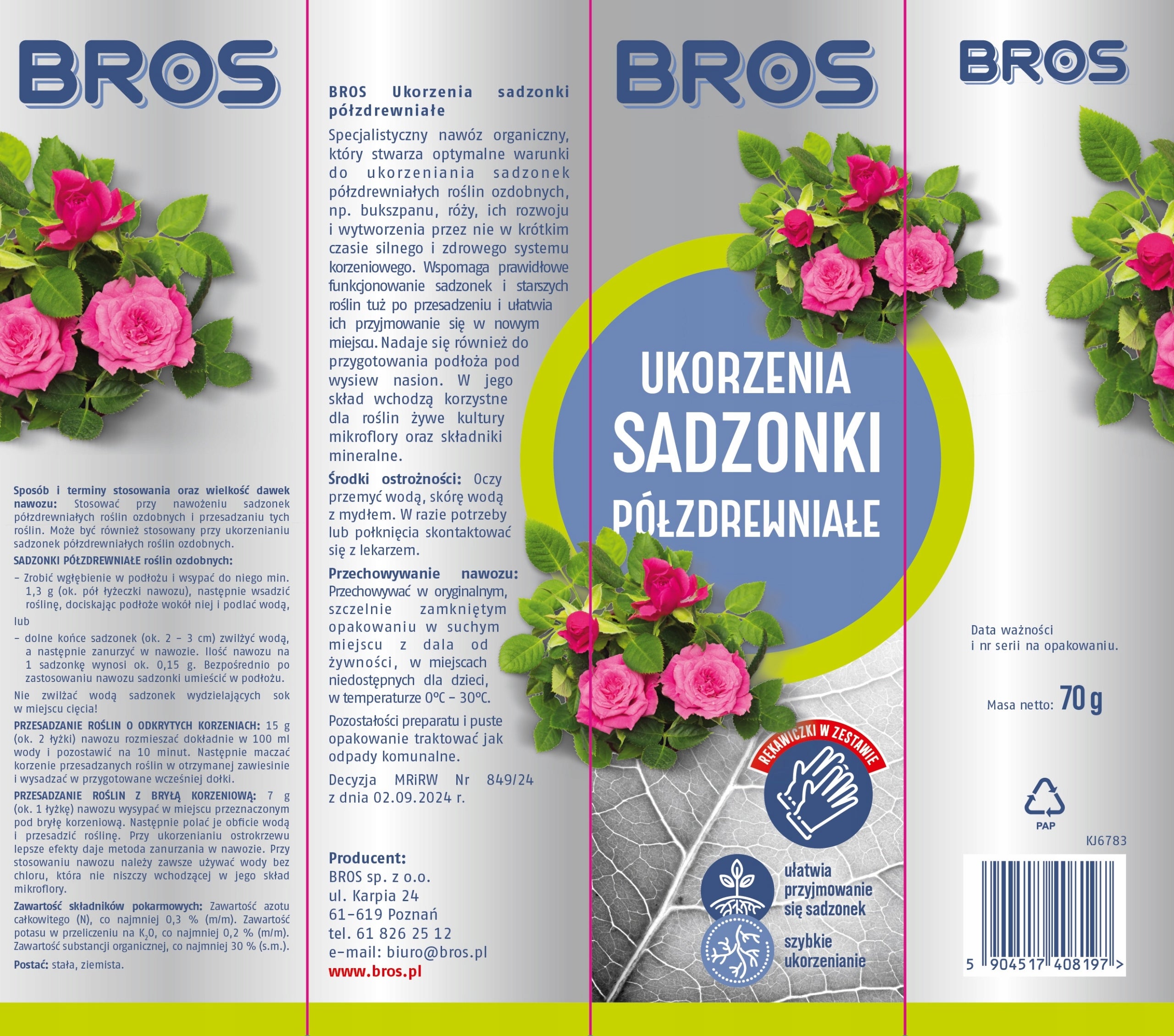 BROS Roots semi-woody seedlings, rooter 70 g Packaging status original