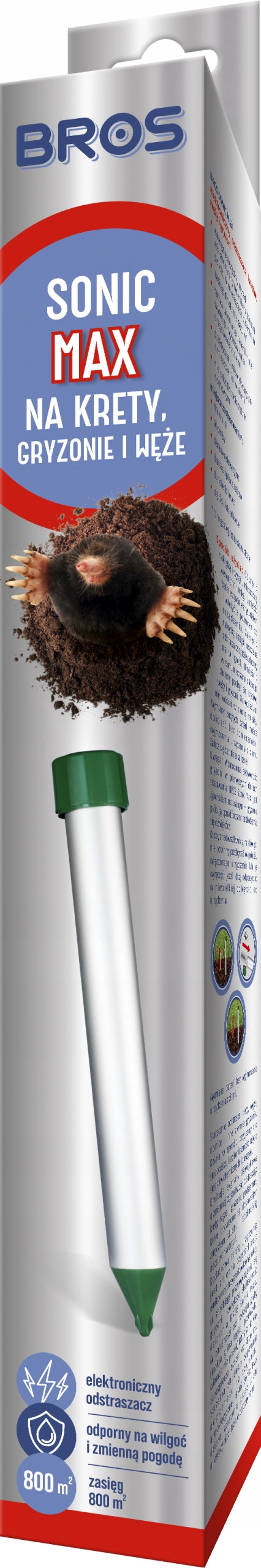 BROS Sonic MAX for moles, rodents and snakes, repellent against moles