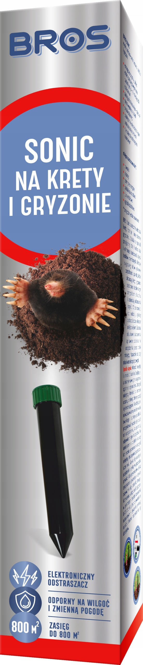 BROS Sonic for moles, rodents and snakes, repellent against moles - 2 pcs. EAN (GTIN) 5904517002425