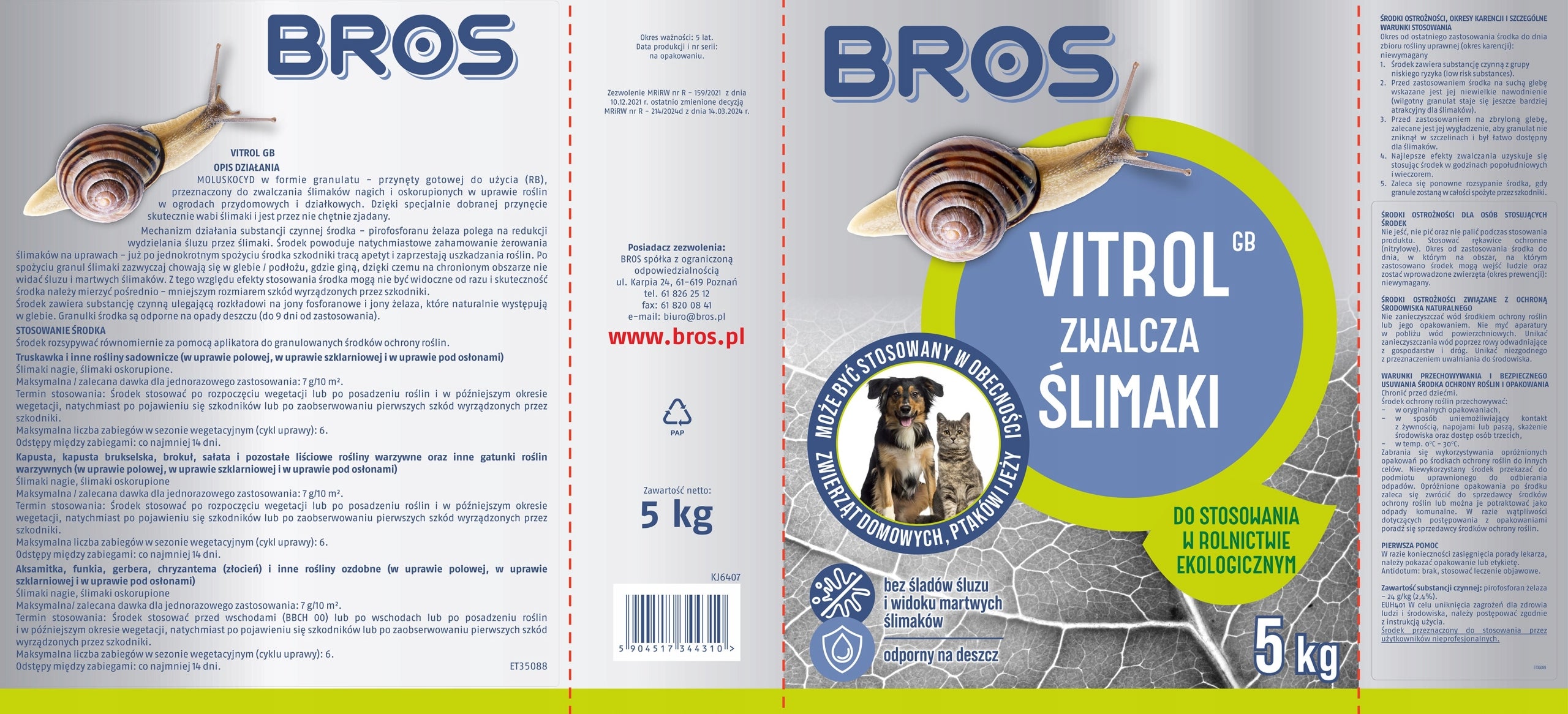 BROS Vitrol GB fights naked and corrupted snails 5 kg Packaging status original