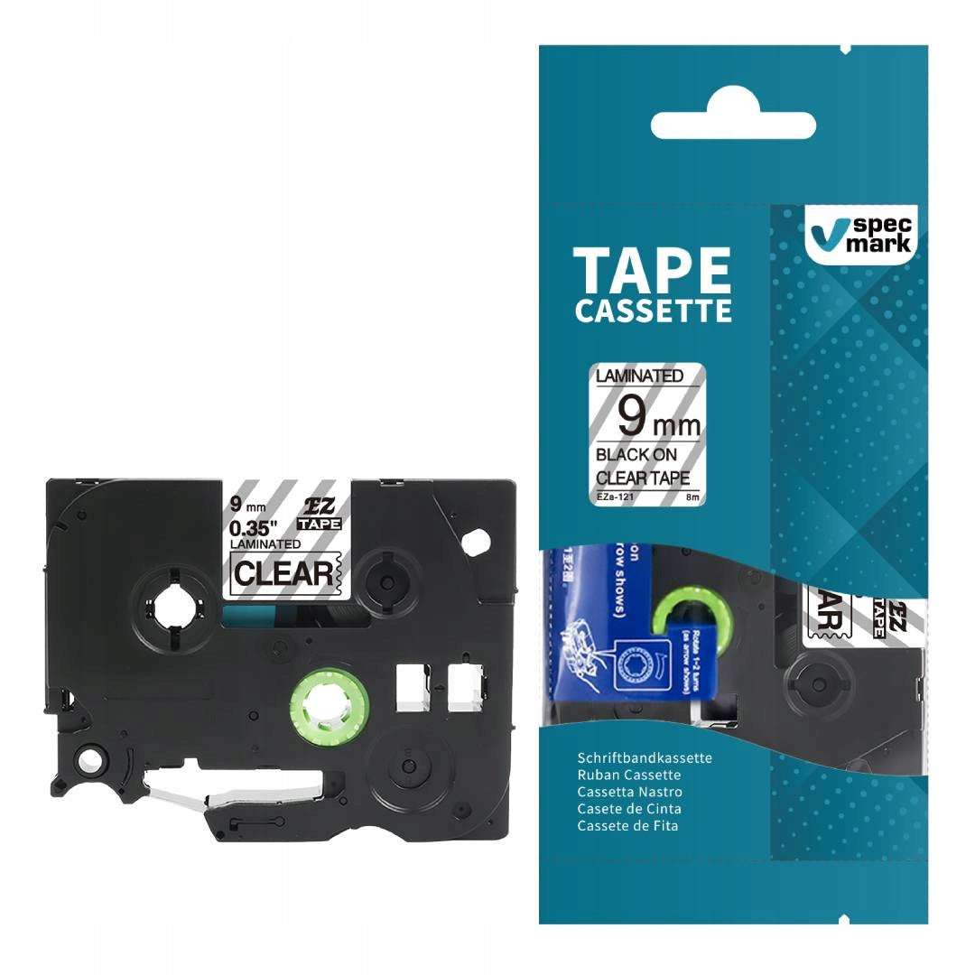 BROTHER P-touch TAPE TZ-121 9MM 8M TRANSPARENT TZe-121