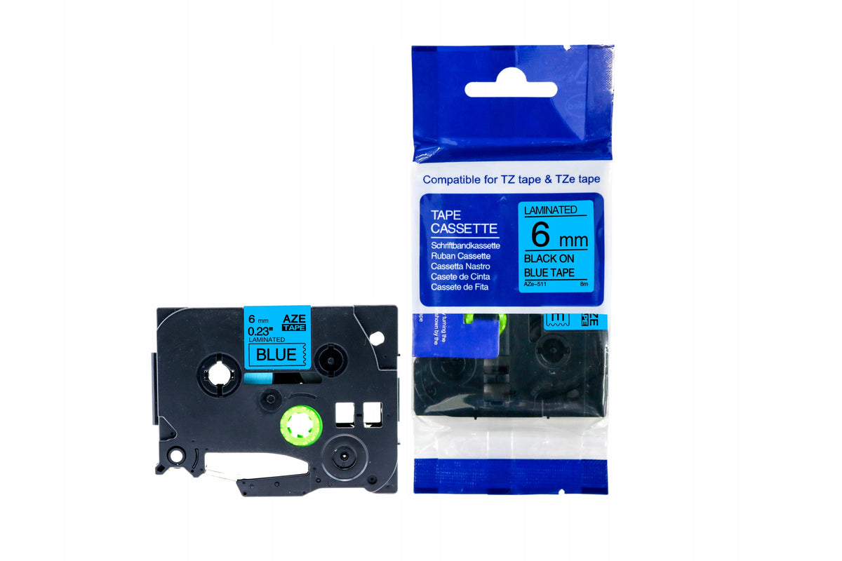 BROTHER TAPE BLUE TZe-511 6mm TZ511 AZ Manufacturer code AZe-511
