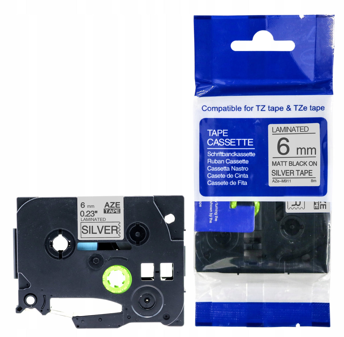 BROTHER TAPE SILVER MATT TZe-M911 6mm TZ-M911