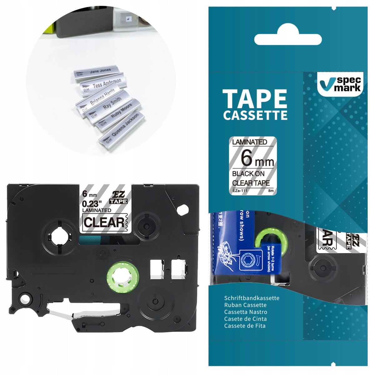 BROTHER TAPE TZ-111 6MM 8M TRANSPARENT TZe-111 Packaging status original
