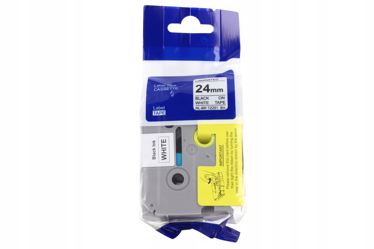 BROTHER TAPE WHITE TZe-251 24mm TZ-251 TZ251 Packaging status original