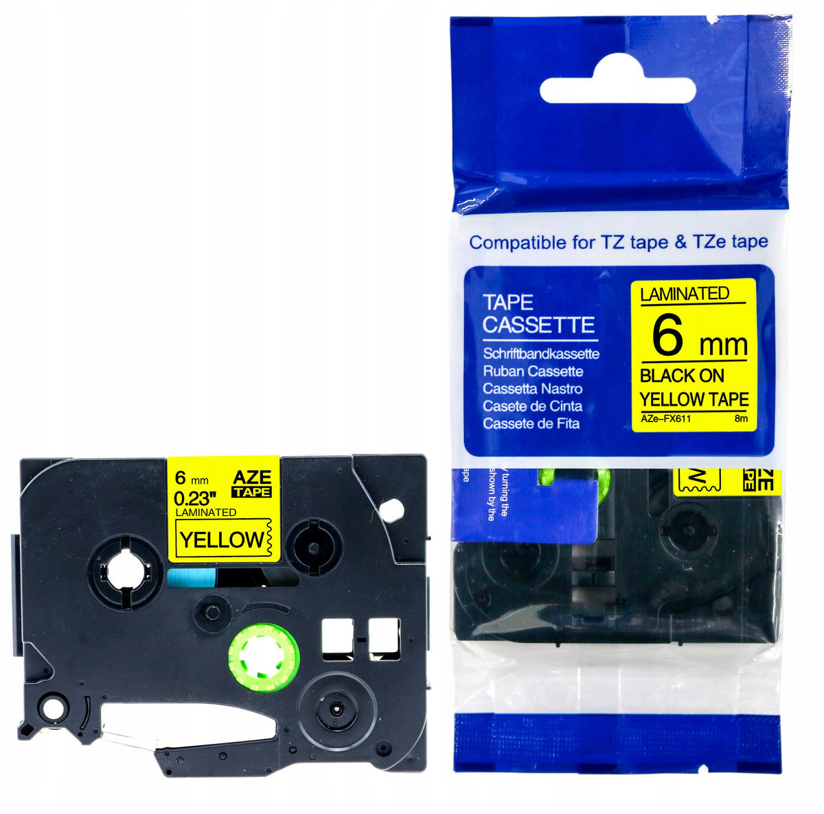 BROTHER TAPE yellow TZe-FX611 6mm TZFX611 flex