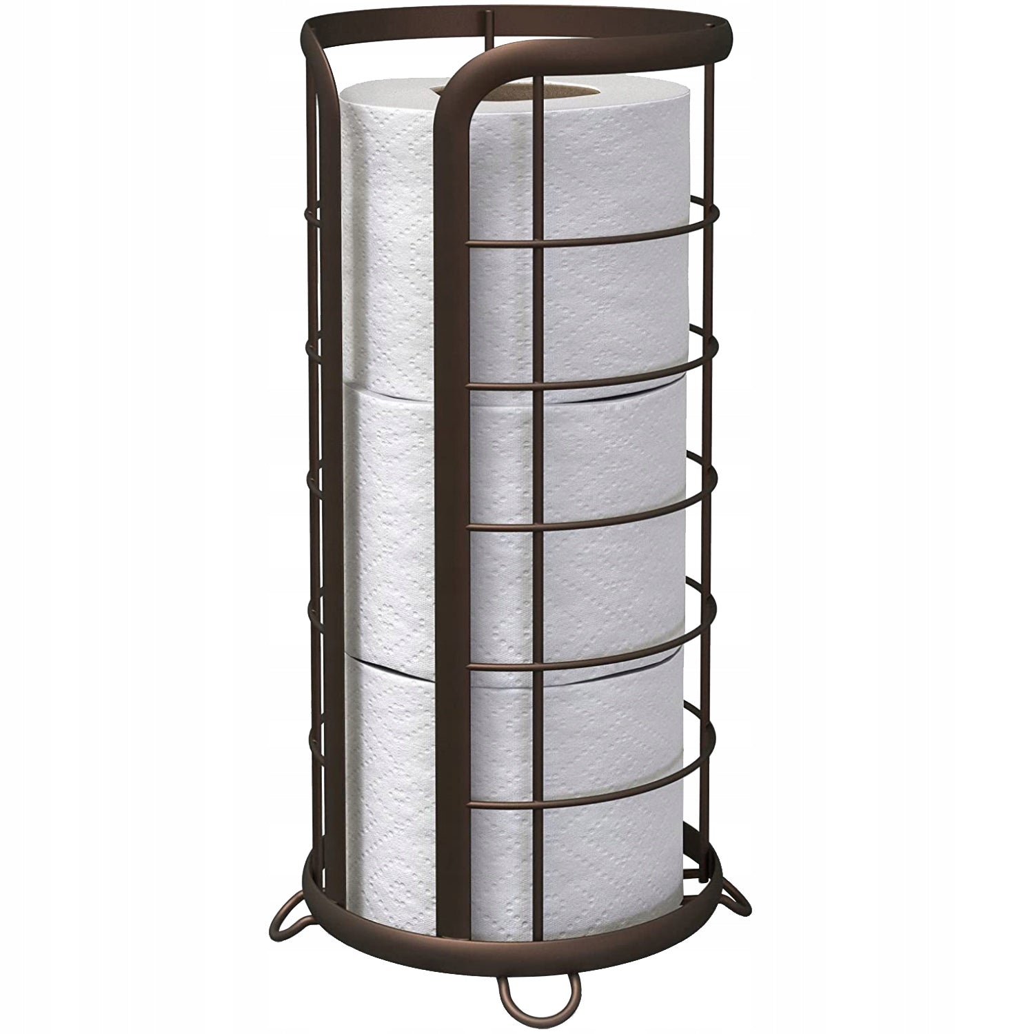 BROWN FLOOR TOILET PAPER CONTAINER Product height 37 cm