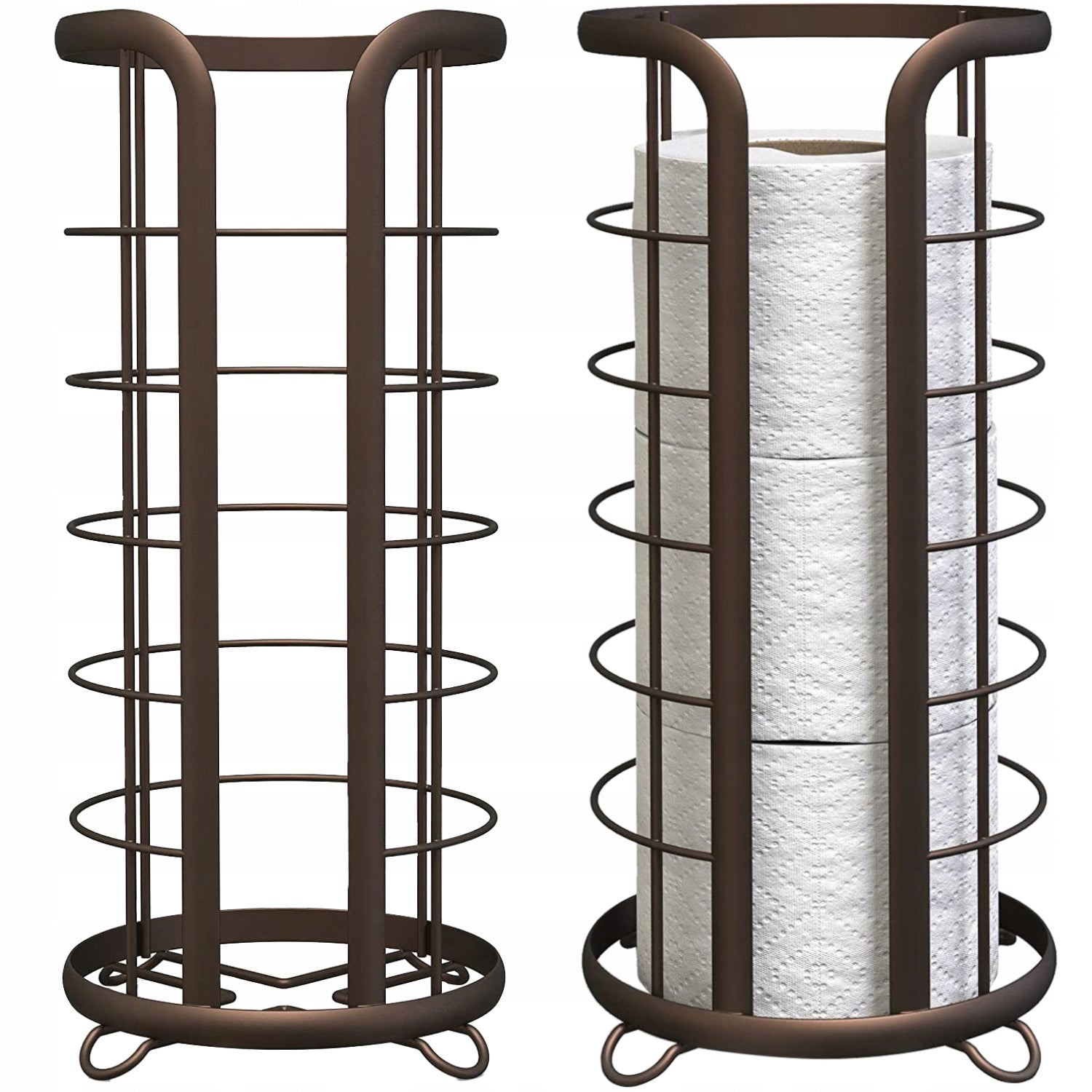 BROWN FLOOR TOILET PAPER CONTAINER