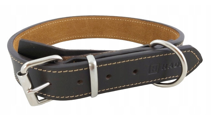 BROWN LEATHER COLLAR FOR DOGS 3,5 CM HADA L