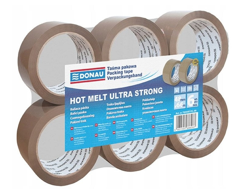 BROWN PACKING TAPE 48MM X 66M HOT-MELT STRONG FOR PACKAGE CARTONS